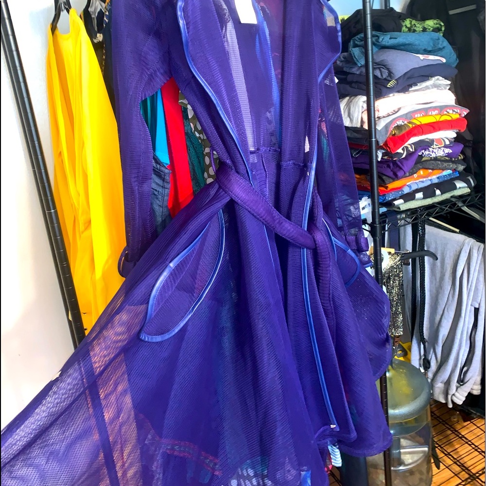 CQ by CQ purple nylon trench coat M